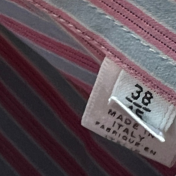 Armani Collezioni Men's Striped Shirt - Pink and Blue Size 38/45 - Picture 9 of 9